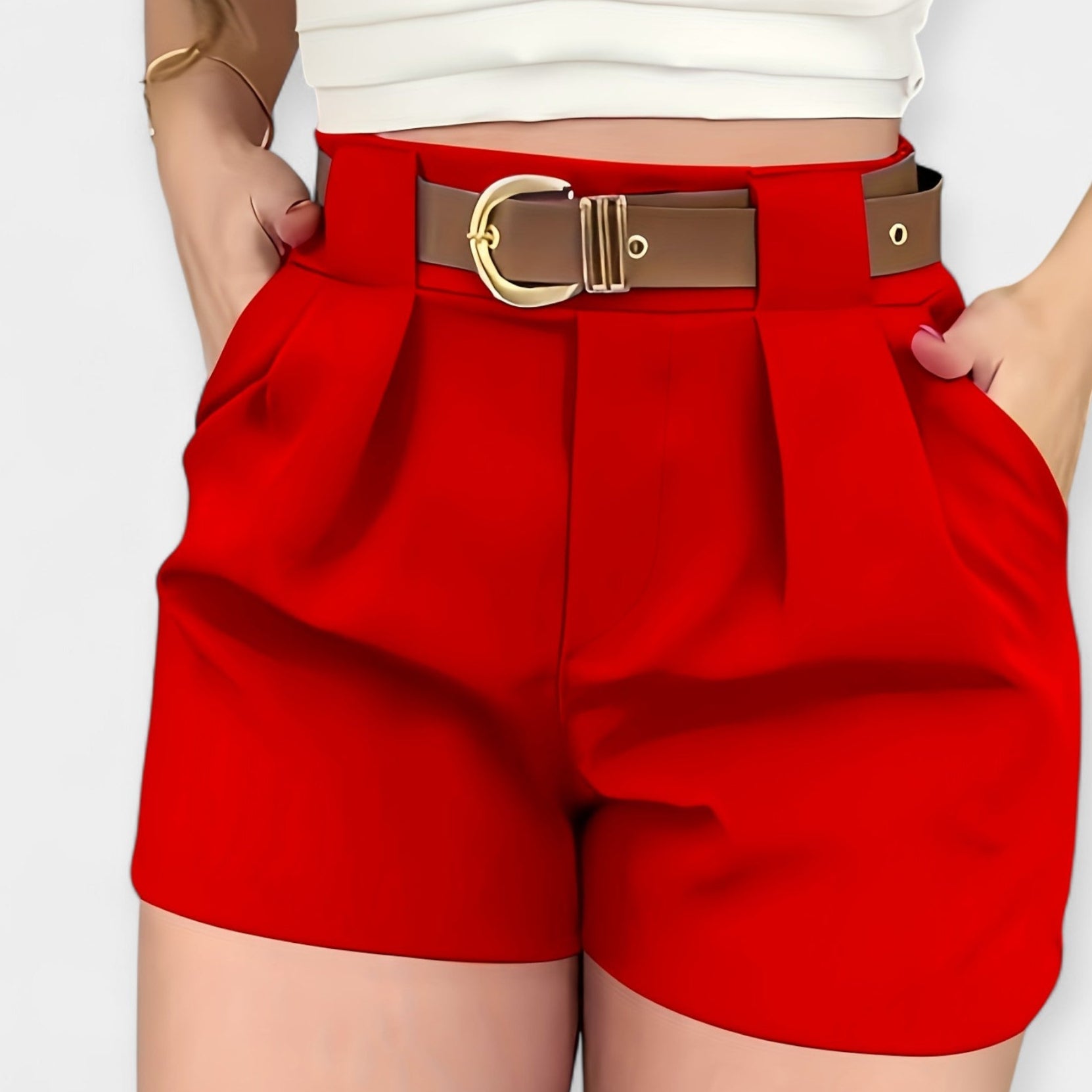 High-Waisted Pleated Trousers