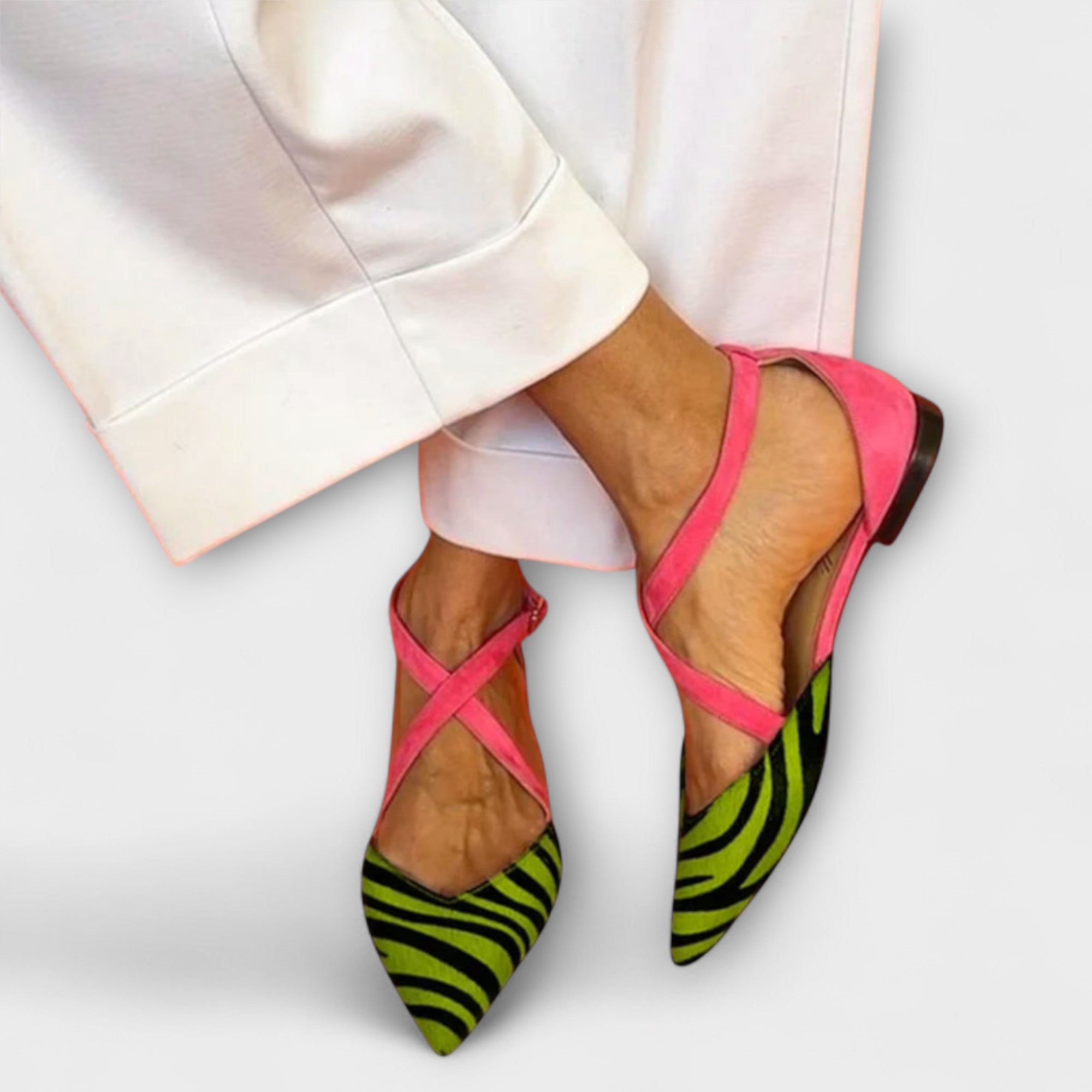 Zebra mintás balerinacipők
