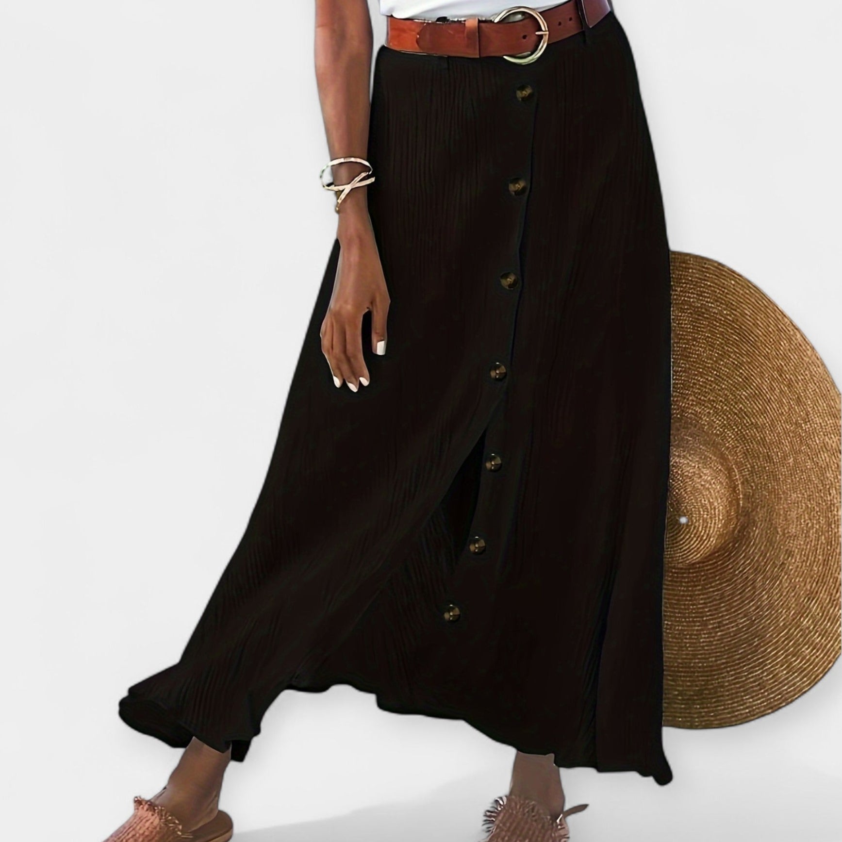 Transparent Half-length Skirt with Slit