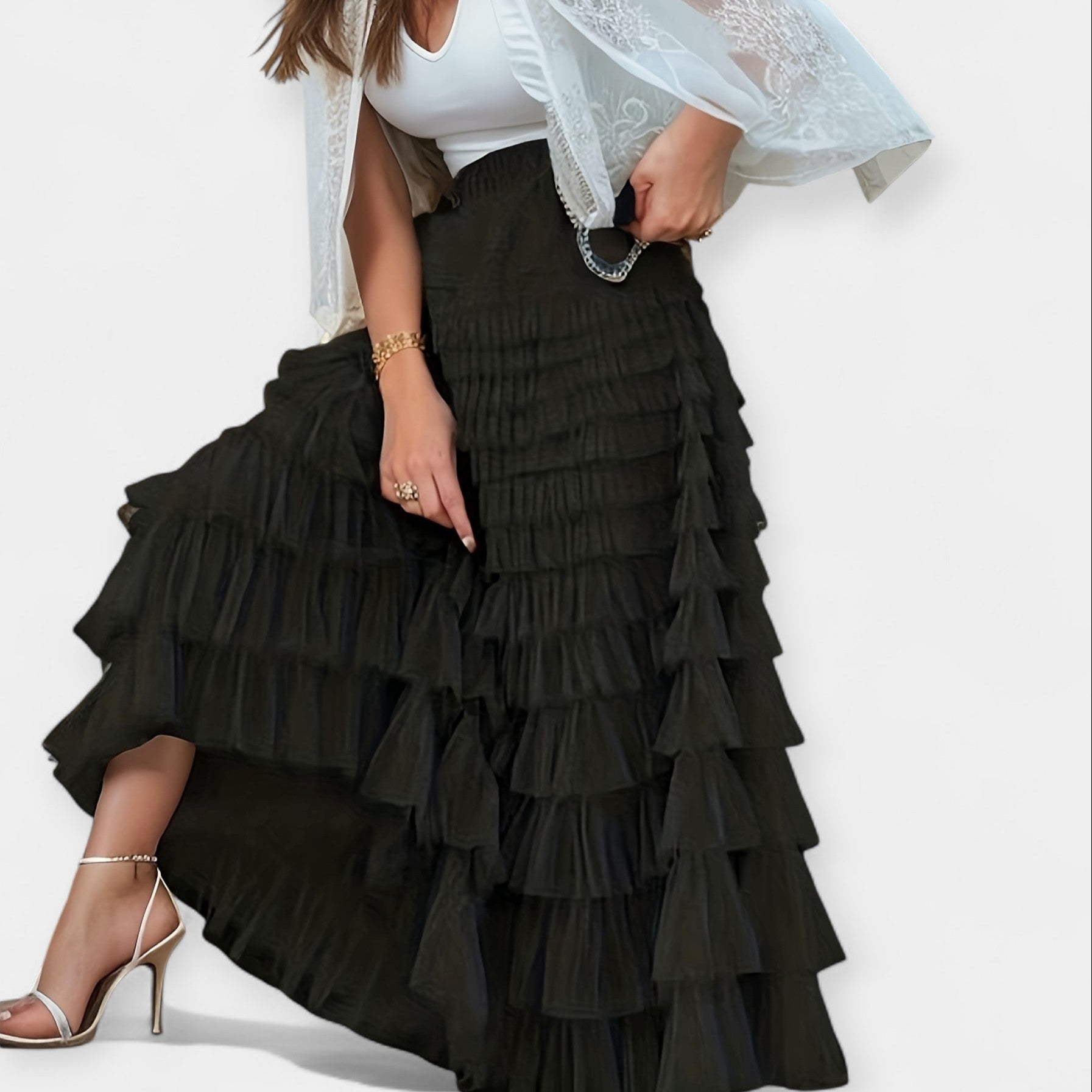 Elegant Skirt with Tulle Details
