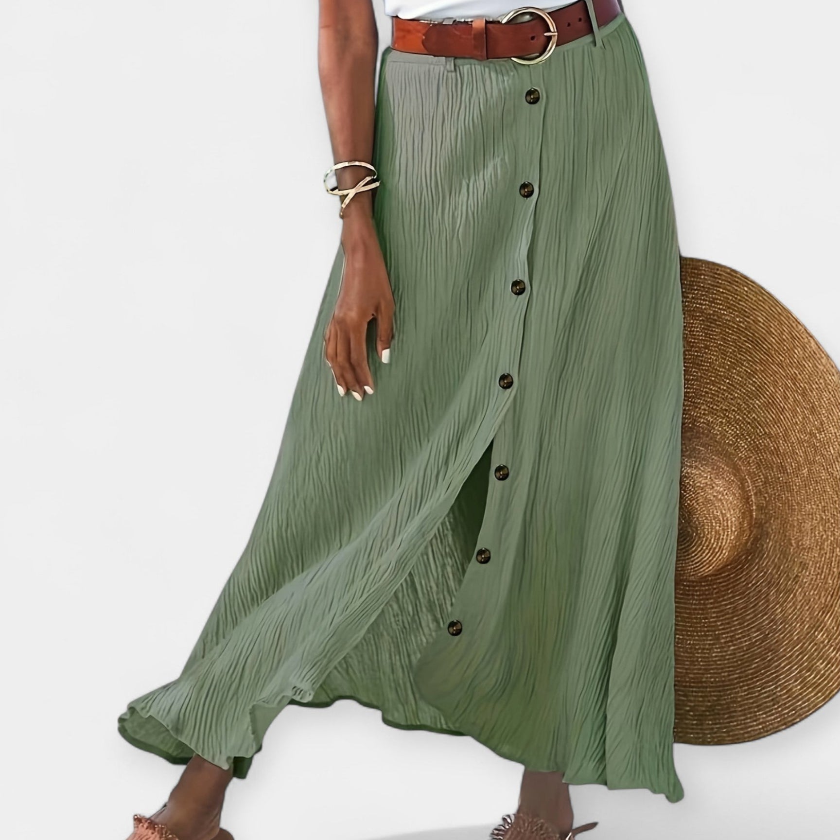 Transparent Half-length Skirt with Slit
