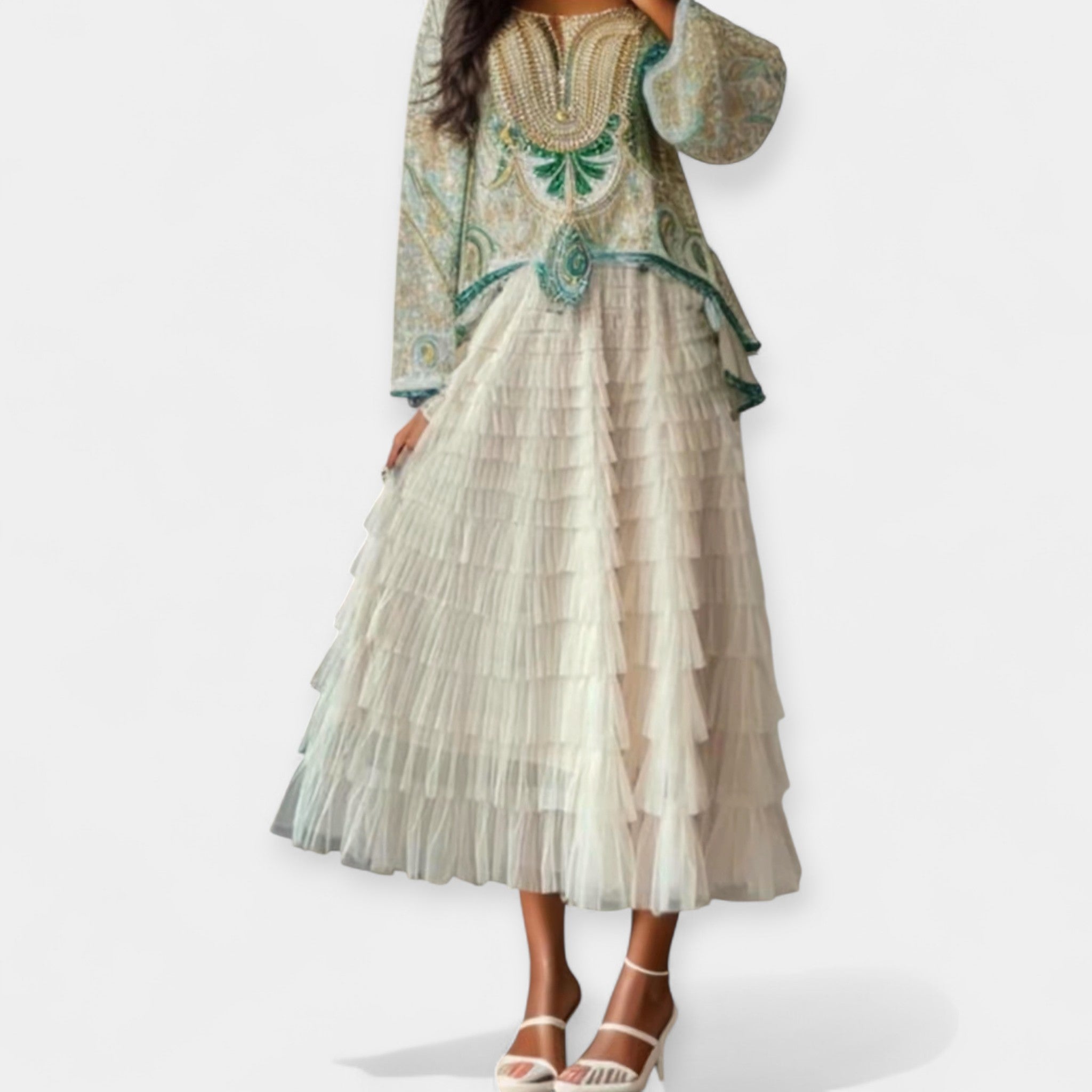 Elegant Skirt with Tulle Details