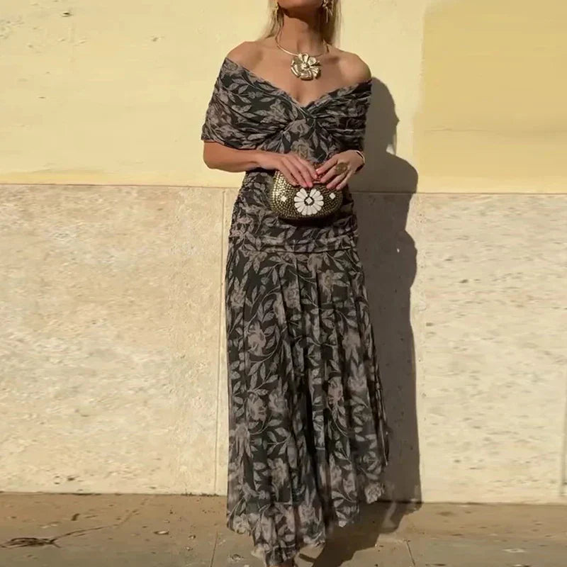 Luana - Elegáns ruha V nyakkivágással