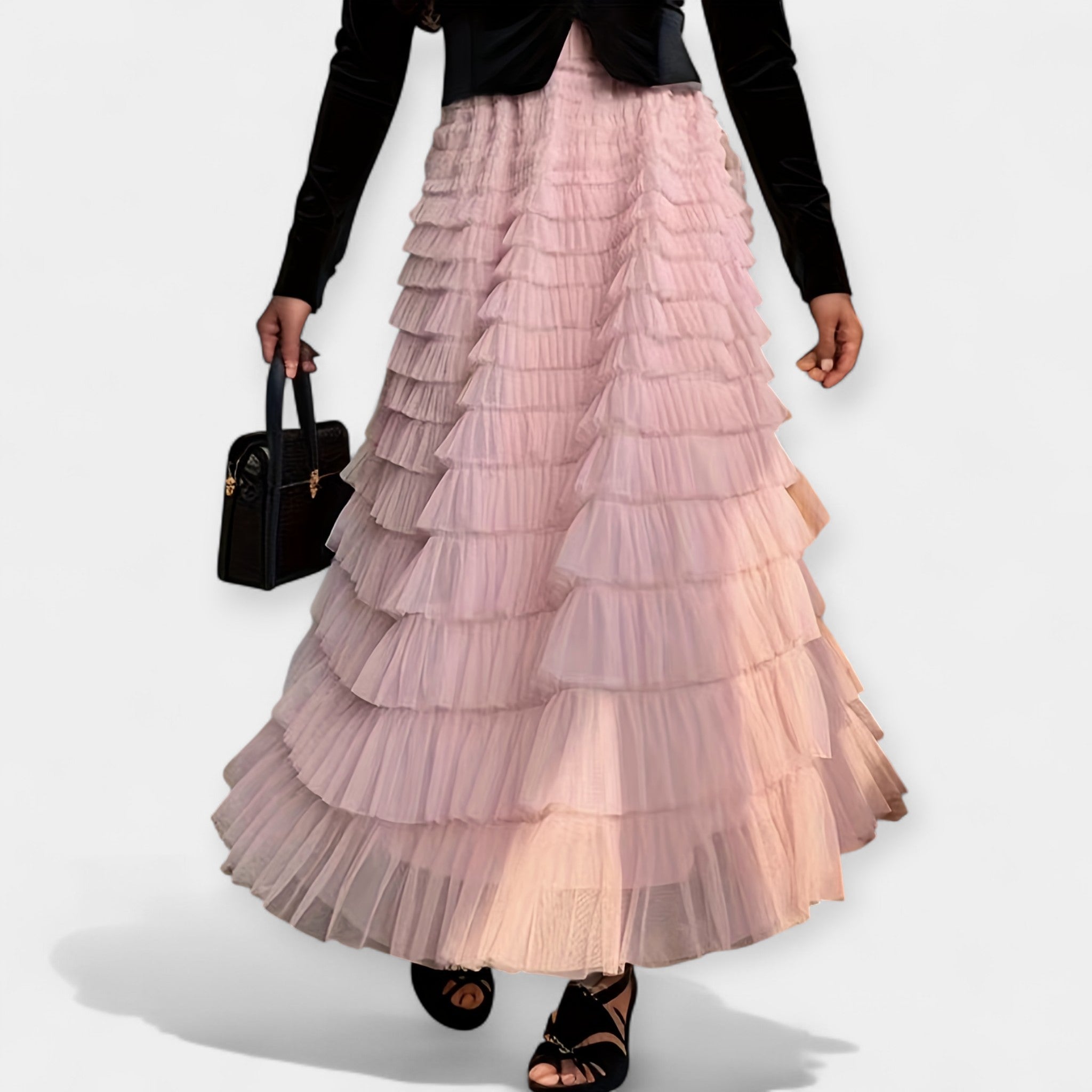 Elegant Skirt with Tulle Details
