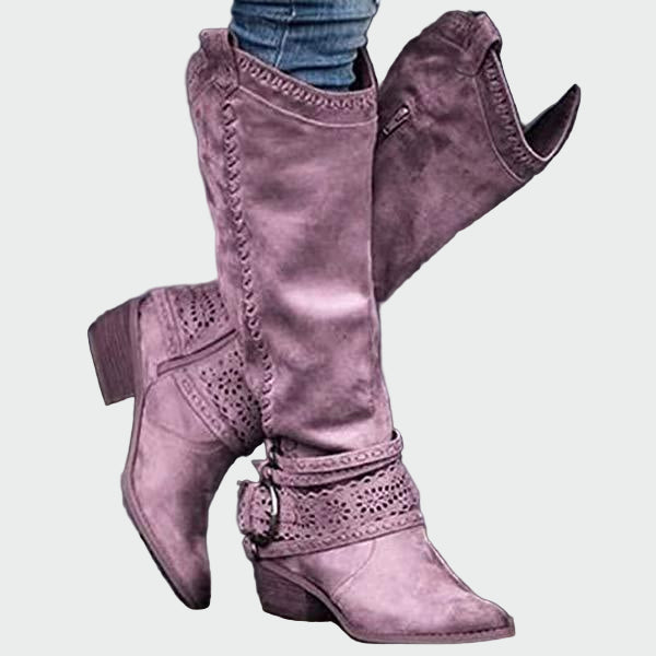 Retro bőr cowboy csizma